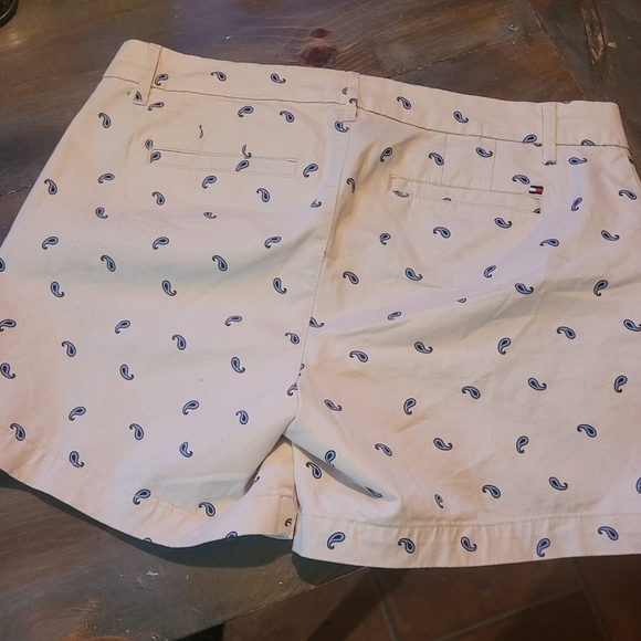 American Eagle Cream Colored Shorts With Blue Paisley Print 8 - Picture 5 of 5
